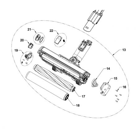 RSVDFH1 - Brosse double rouleaux pour aspirateur Ryobi RASV18BL